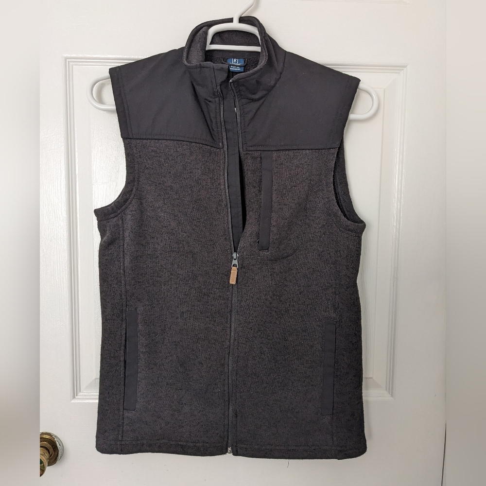 George Men's Dark Gray Fleece Zip Vest